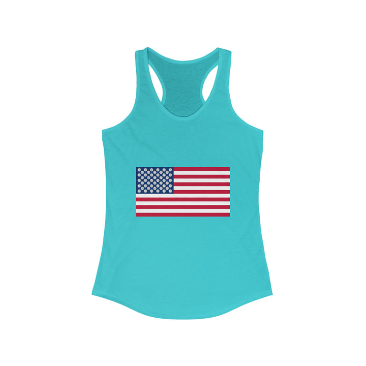 Pickleball Stars Flag Women's Racerback Tank - Great Pickleball Stuff