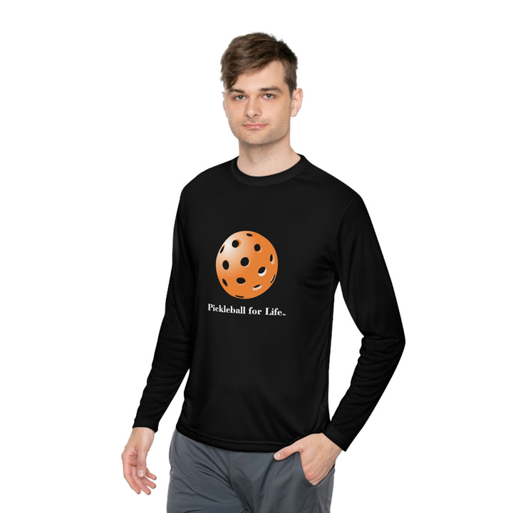 Pickleball for Life-Orange Unisex Moisture-Wicking Long Sleeve Tee - Great Pickleball Stuff