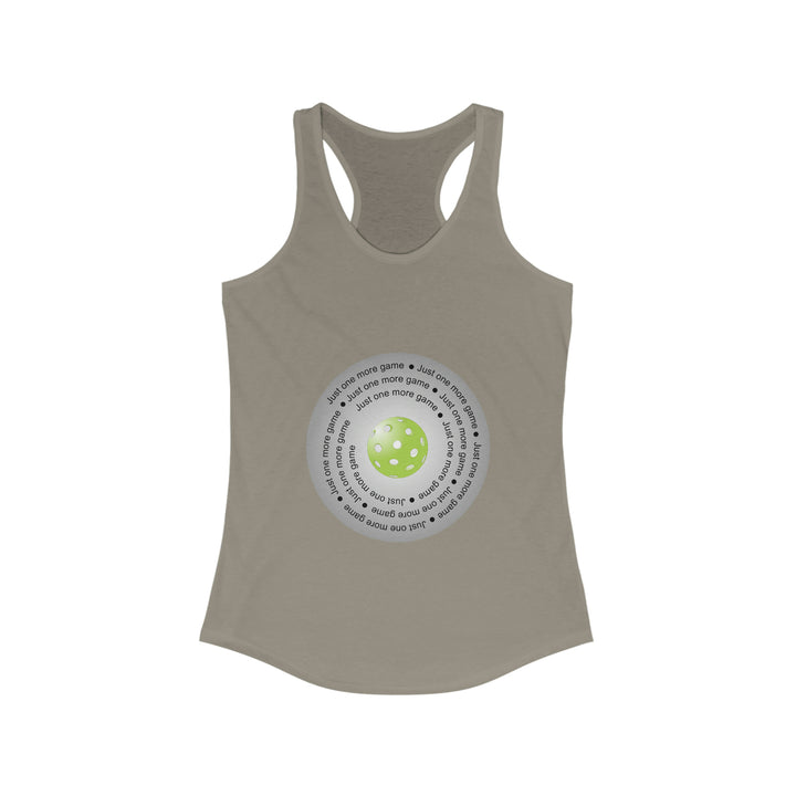 Just One More Game-Silver Women's Racerback Tank - Great Pickleball Stuff