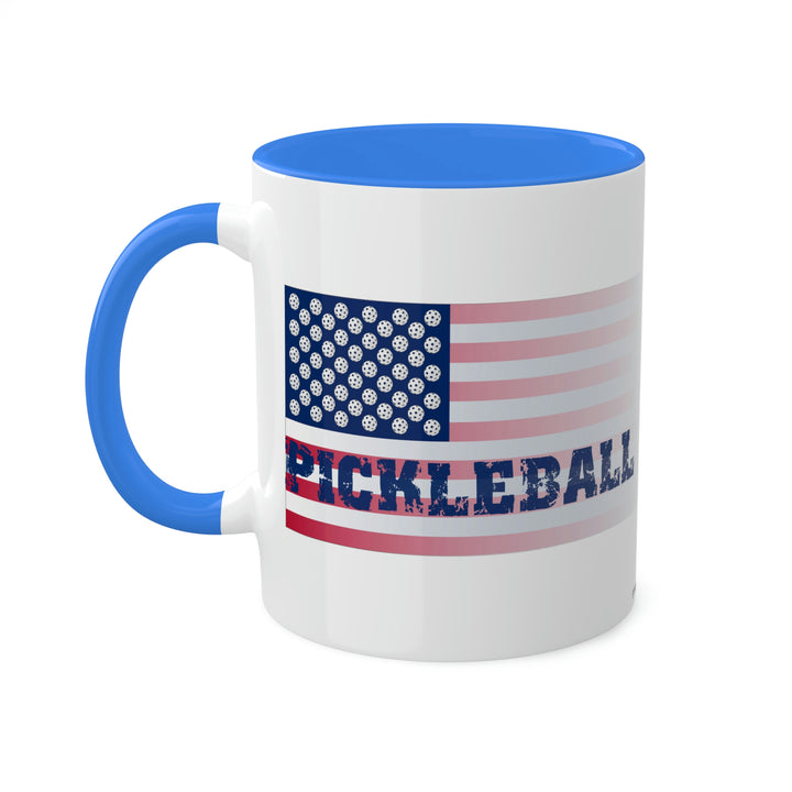 Pickleball Flag-Faded Coffee Mug-Great Pickleball Stuff