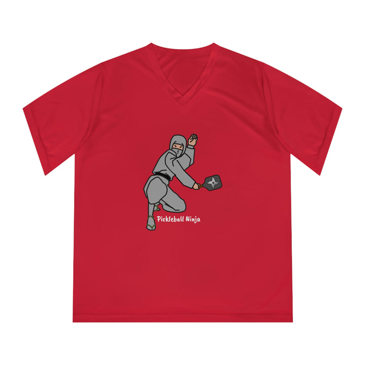 Pickleball Ninja-Male Women's Moisture-Wicking V-Neck T-Shirt - Great Pickleball Stuff