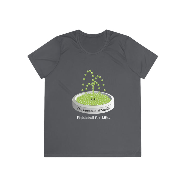 The Pickleball Fountain-Green Women's Moisture-Wicking T-Shirt - Great Pickleball Stuff