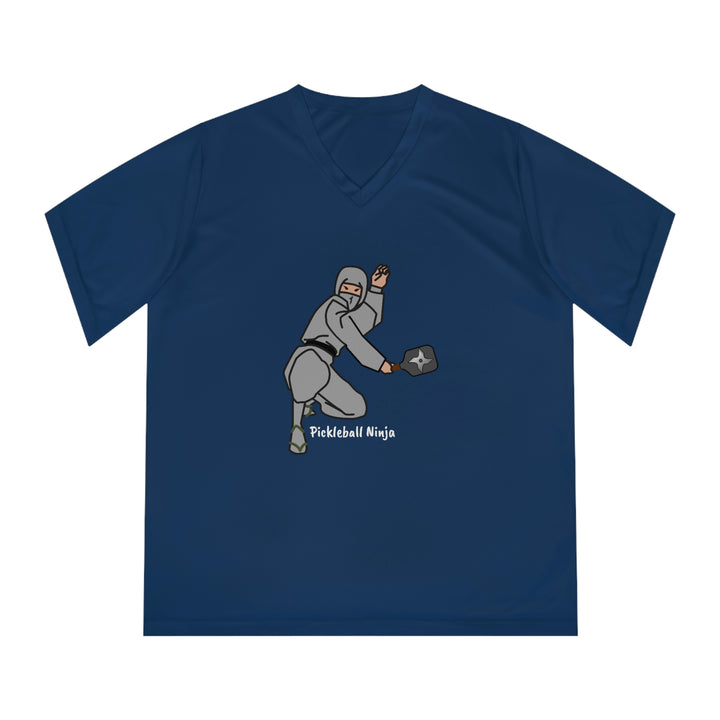 Pickleball Ninja-Male Women's Moisture-Wicking V-Neck T-Shirt - Great Pickleball Stuff