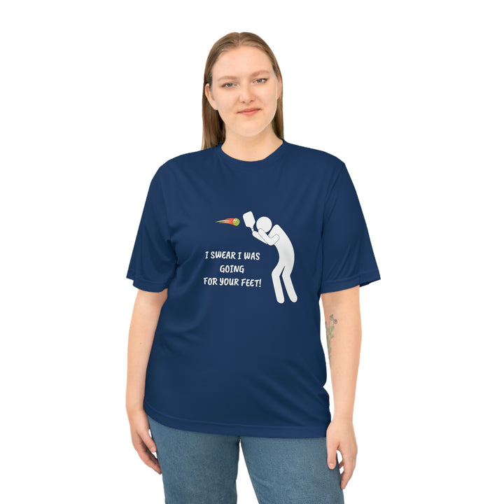 I Swear I Was Going For Your Feet! Unisex Moisture-Wicking T-Shirt - Great Pickleball Stuff