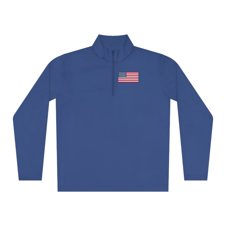 Pickleball Stars Flag Unisex Moisture-Wicking Quarter-Zip Pullover - Great Pickleball Stuff