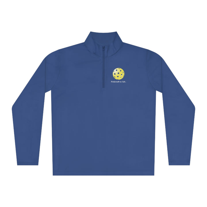 Pickleball for Life-Yellow Unisex Moisture-Wicking Quarter-Zip Pullover-Great Pickleball Stuff