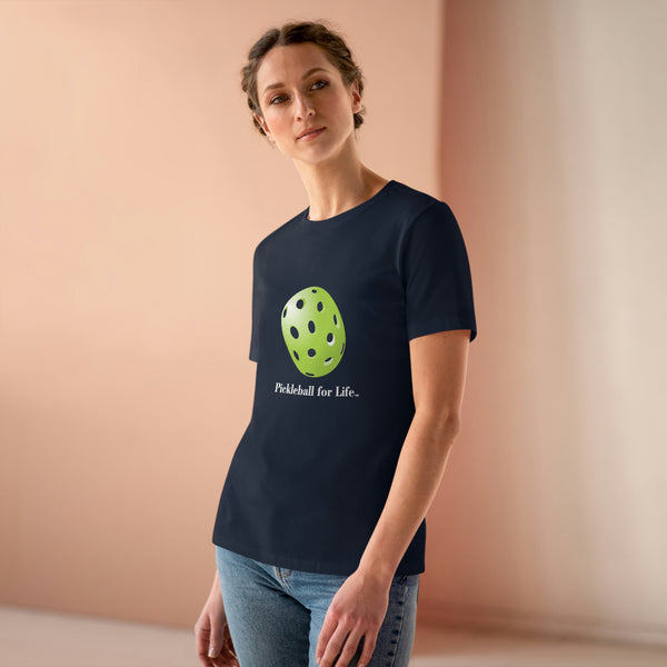 Pickleball for Life-Green Women's Relaxed-Fit T-shirt - Great Pickleball Stuff