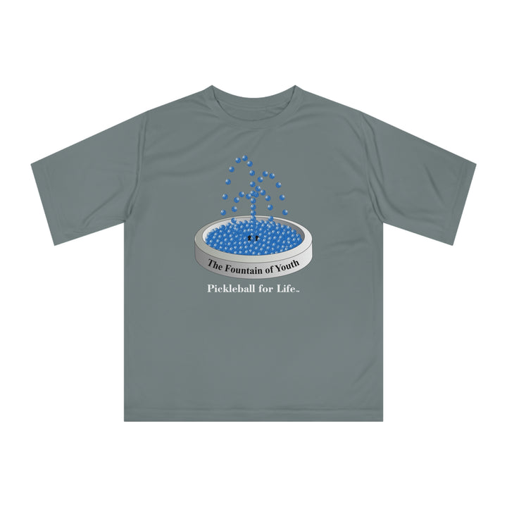 The Pickleball Fountain-Blue Unisex Moisture-Wicking T-Shirt - Great Pickleball Stuff