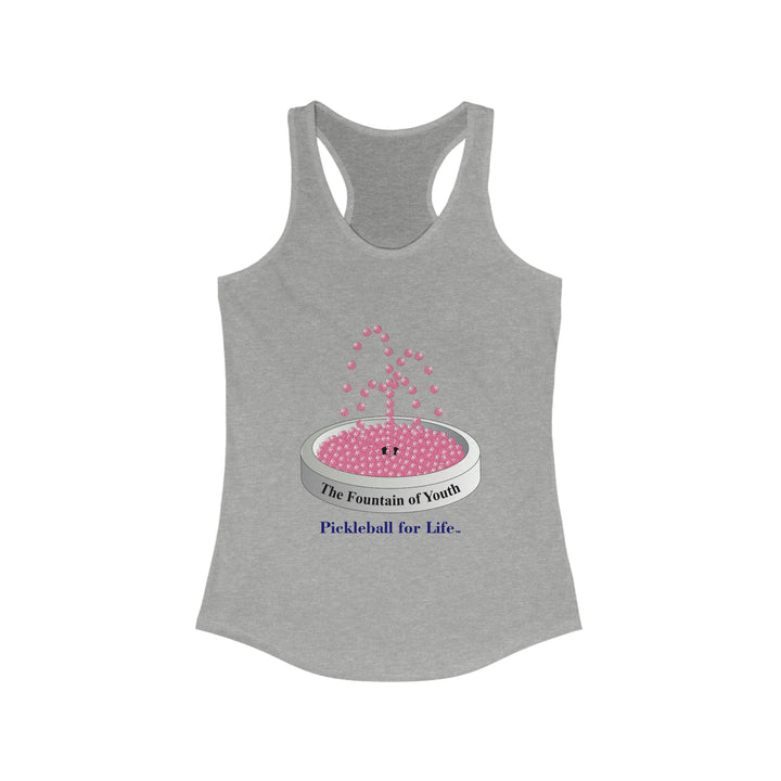 The Pickleball Fountain-Pink Women's Racerback Tank - Great Pickleball Stuff