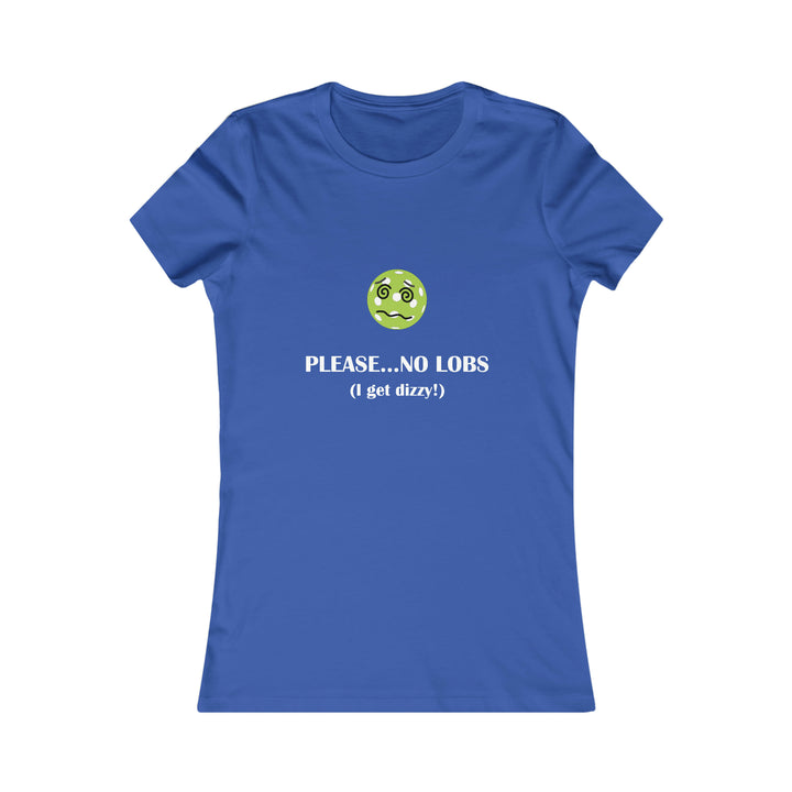 Please No Lobs-I Get Dizzy Women's Slim-Fit Premium Cotton T-Shirt - Great Pickleball Stuff