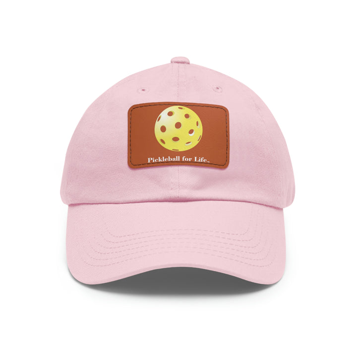 Pickleball for Life-Yellow Pickleball Cap with Leather Patch - Great Pickleball Stuff