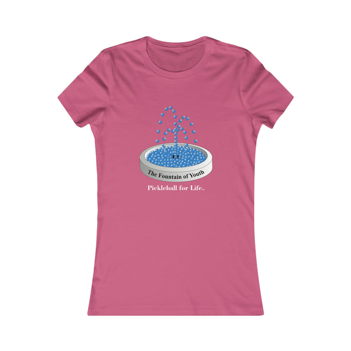 The Pickleball Fountain-Blue Women's Slim-Fit Premium Cotton T-Shirt - Great Pickleball Stuff