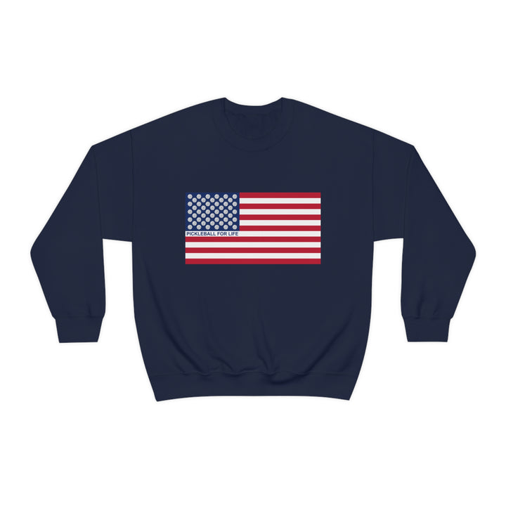 Pickleball for Life Flag Unisex Crewneck Sweatshirt - Great Pickleball Stuff