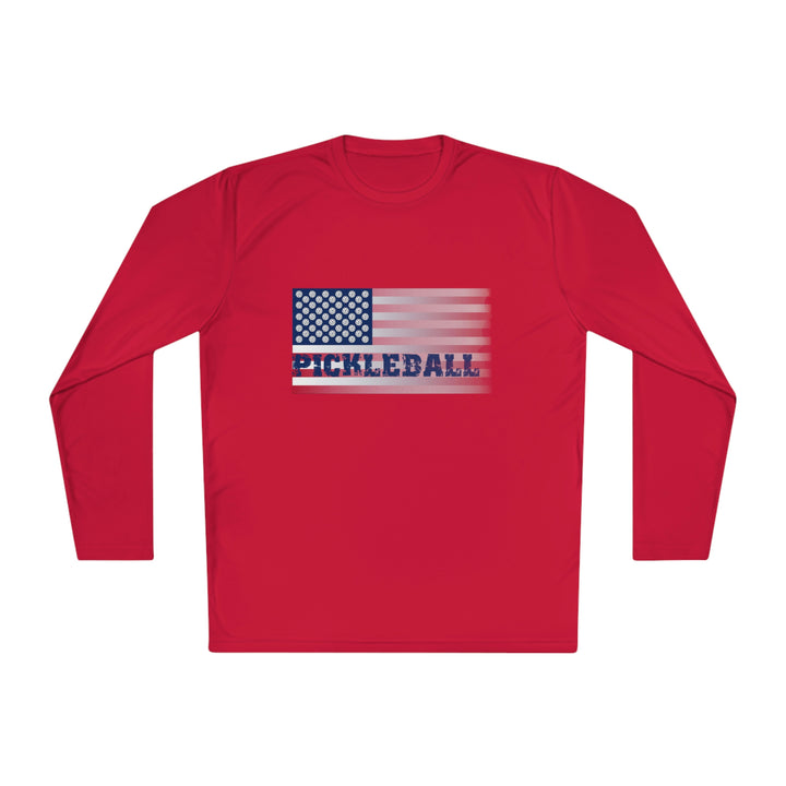 Pickleball Flag (Faded) Unisex Moisture-Wicking Long Sleeve Tee - Great Pickleball Stuff