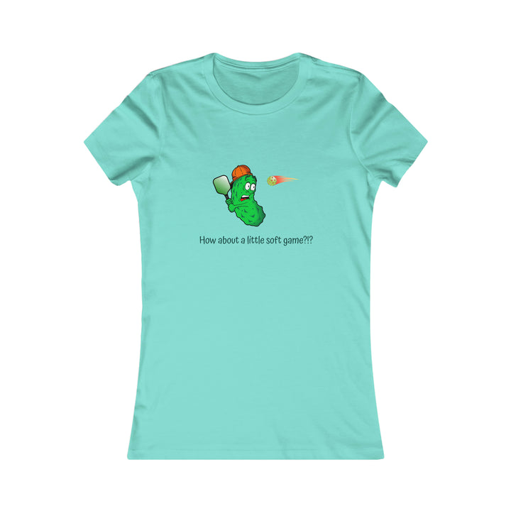 How About a Little Soft Game? Women's Slim-Fit Premium Cotton T-Shirt - Great Pickleball Stuff