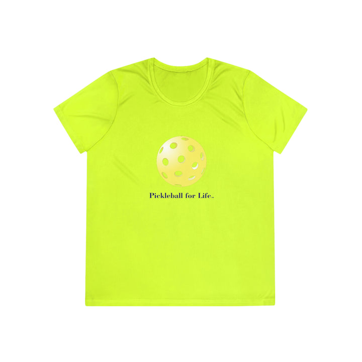 Pickleball for Life-Yellow Women's Moisture-Wicking T-Shirt - Great Pickleball Stuff