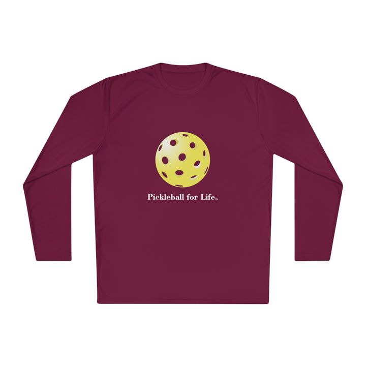 Pickleball for Life-Yellow Unisex Moisture-Wicking Long Sleeve Tee - Great Pickleball Stuff