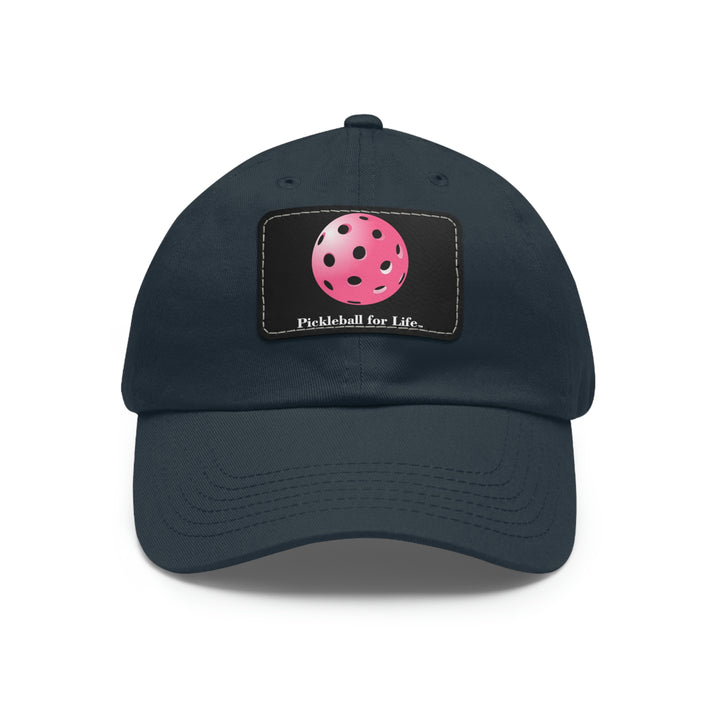 Pickleball for Life-Pink Pickleball Cap with Leather Patch - Great Pickleball Stuff