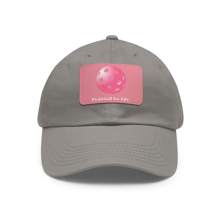 Pickleball for Life-Pink Pickleball Cap with Leather Patch - Great Pickleball Stuff