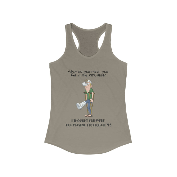 I Thought You Were Out Playing Pickleball? Women's Racerback Tank - Great Pickleball Stuff