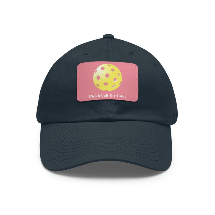 Pickleball for Life-Yellow Pickleball Cap with Leather Patch - Great Pickleball Stuff