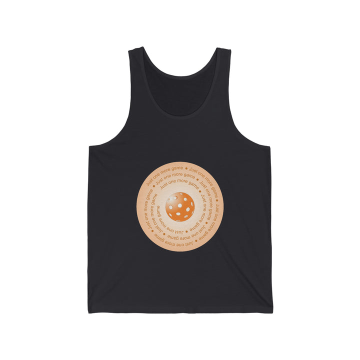 Just One More Game-Orange Unisex Cotton Tank - Great Pickleball Stuff