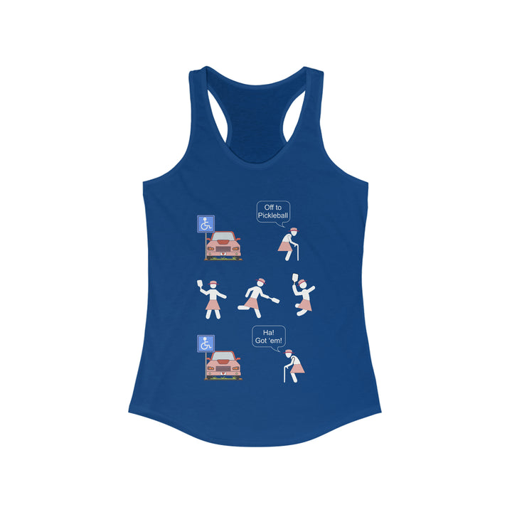 Got'em! (Old Woman) Women's Racerback Tank - Great Pickleball Stuff