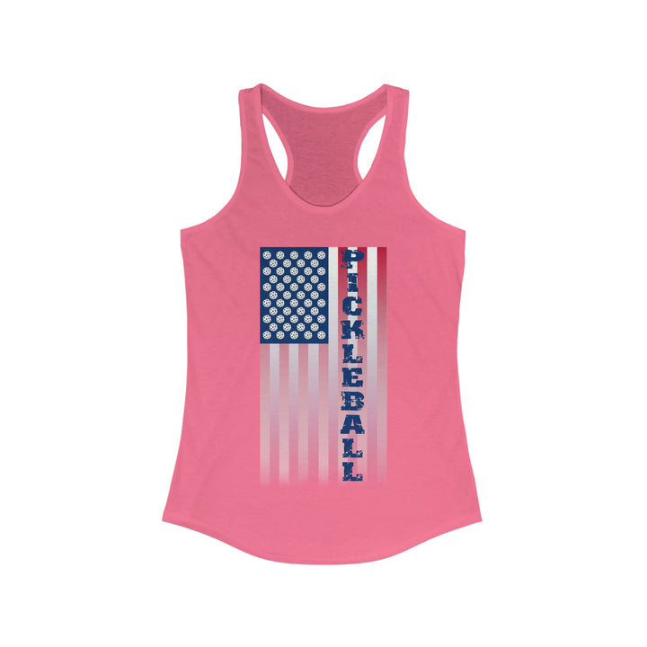 Pickleball Flag Vertical-2 (Faded) Women's Racerback Tank - Great Pickleball Stuff