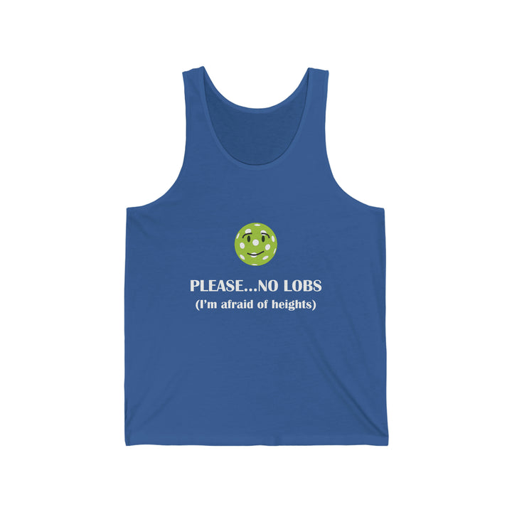 Please No Lobs-I'm Afraid of Heights Unisex Cotton Tank - Great Pickleball Stuff