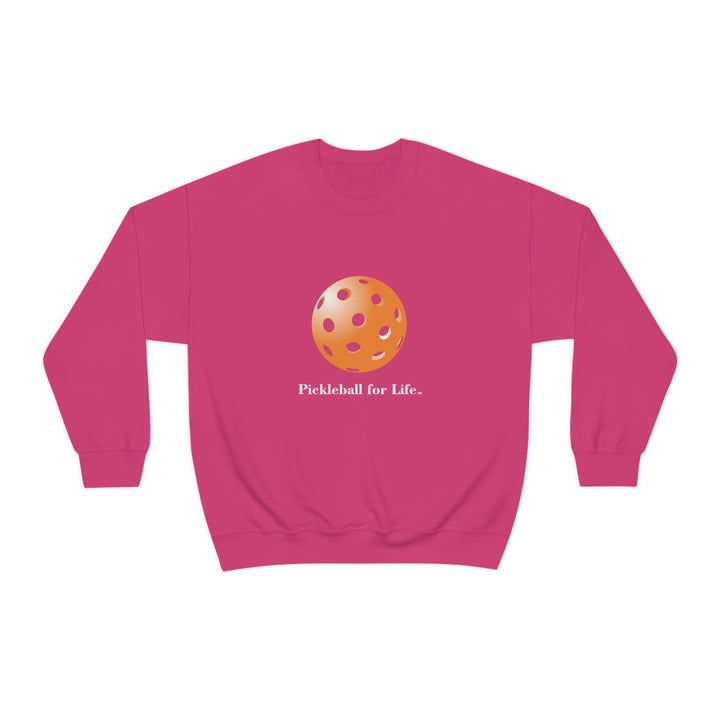 Pickleball for Life-Orange Unisex Crewneck Sweatshirt - Great Pickleball Stuff