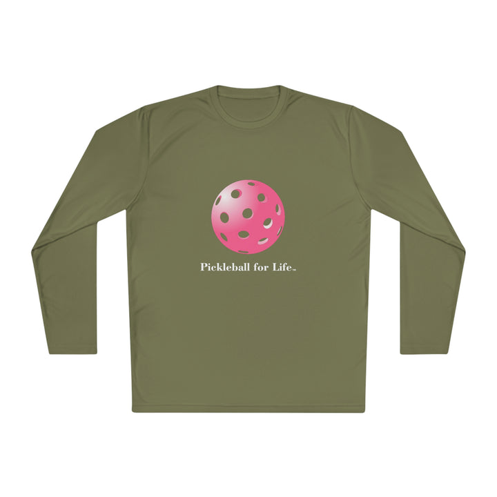 Pickleball for Life-Pink Unisex Moisture-Wicking Long Sleeve Tee - Great Pickleball Stuff