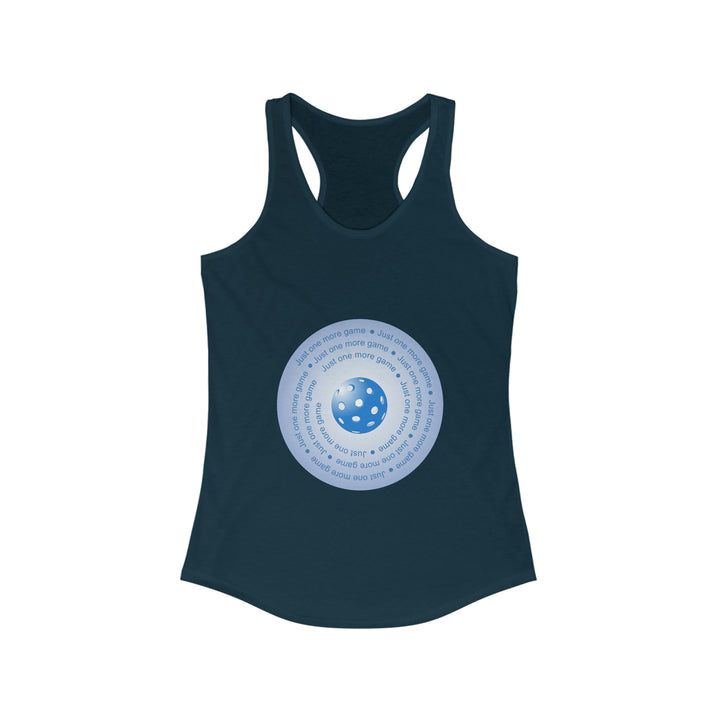 Just One More Game-Blue Women's Racerback Tank - Great Pickleball Stuff