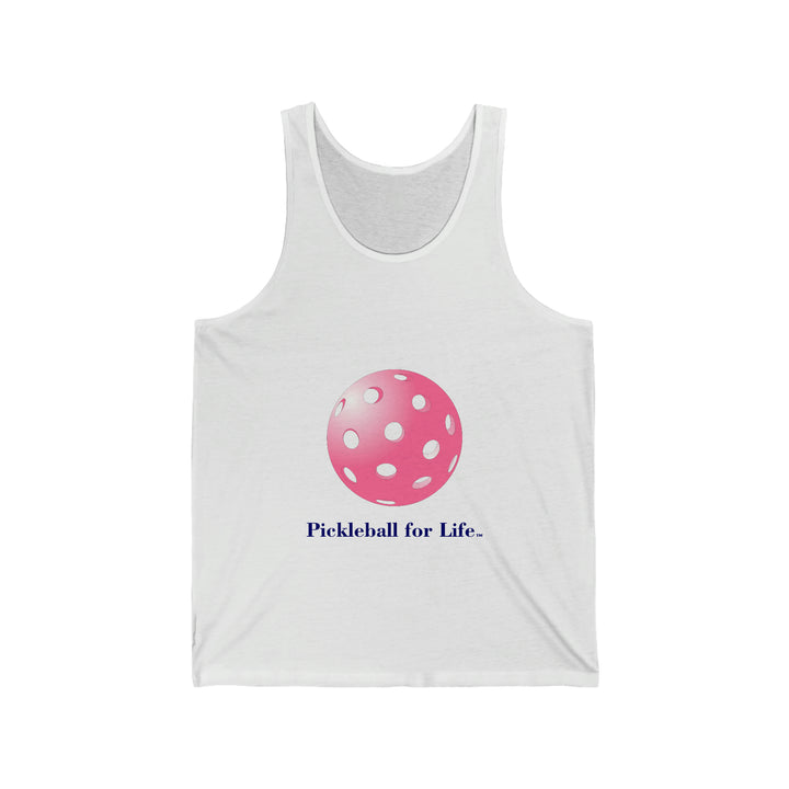 Pickleball for Life-Pink Unisex Cotton Tank - Great Pickleball Stuff