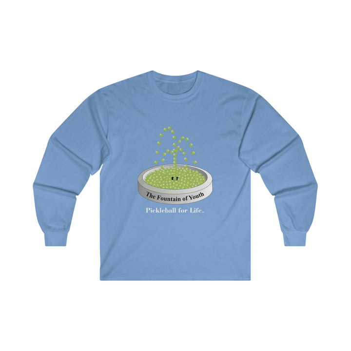 The Pickleball Fountain-Green Ultra Cotton Long Sleeve Tee - Great Pickleball Stuff