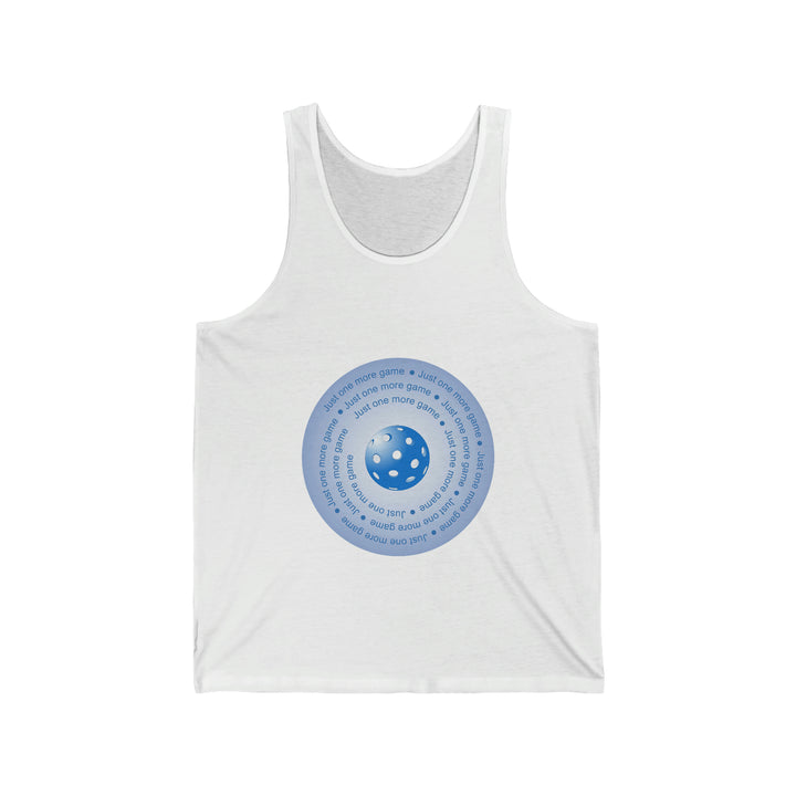 Just One More Game-Blue Unisex Cotton Tank - Great Pickleball Stuff