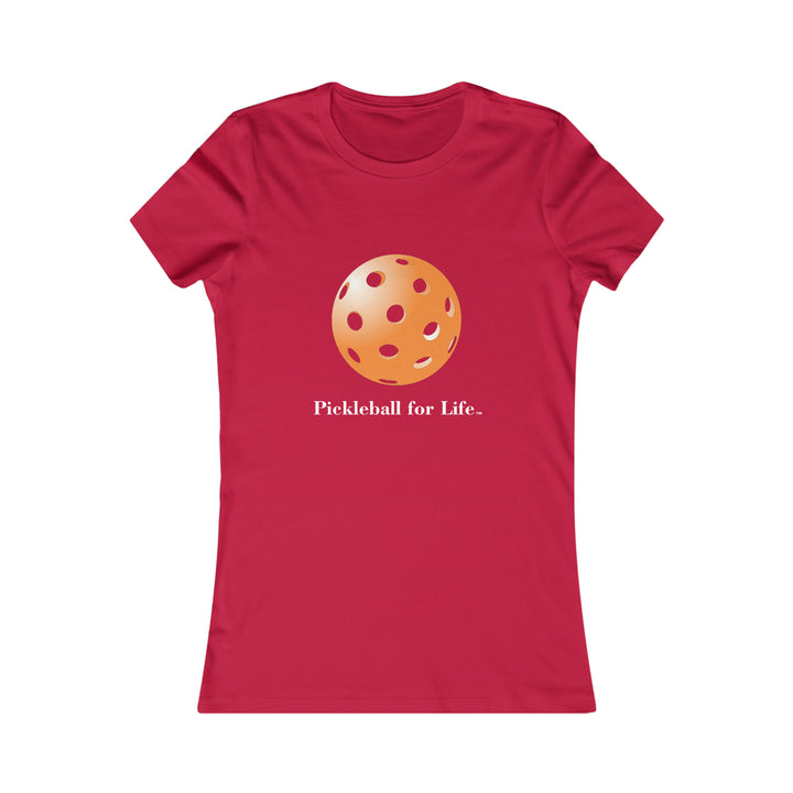 Pickleball for Life-Orange Women's Slim-Fit Premium Cotton T-Shirt - Great Pickleball Stuff