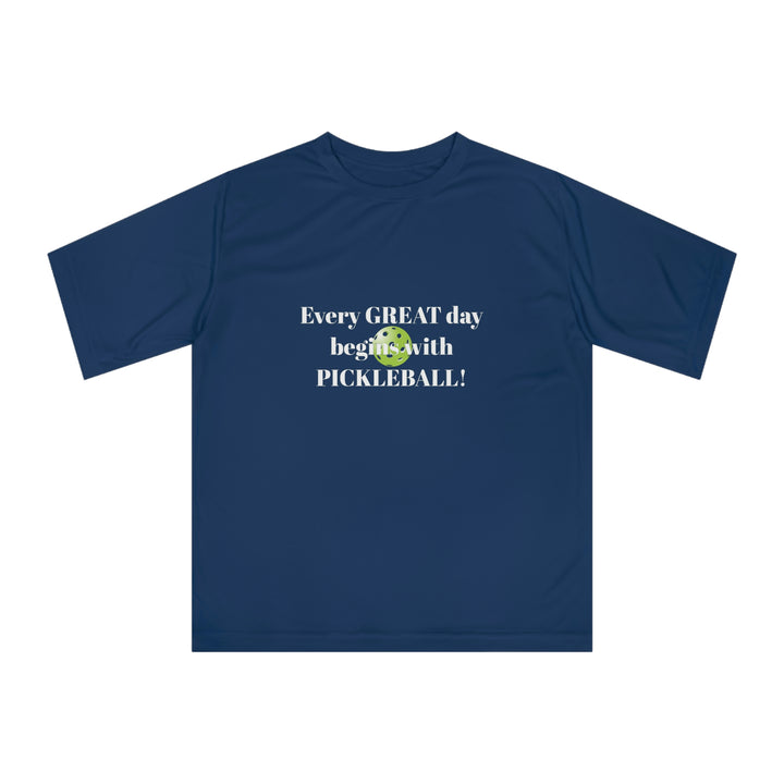 Every Great Day Begins with Pickleball! Unisex Moisture-Wicking T-Shirt - Great Pickleball Stuff