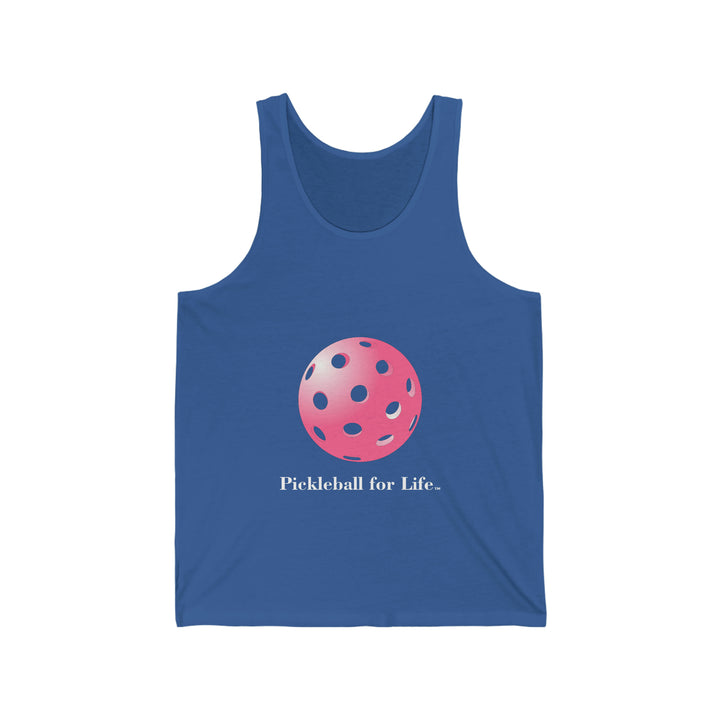 Pickleball for Life-Pink Unisex Cotton Tank - Great Pickleball Stuff