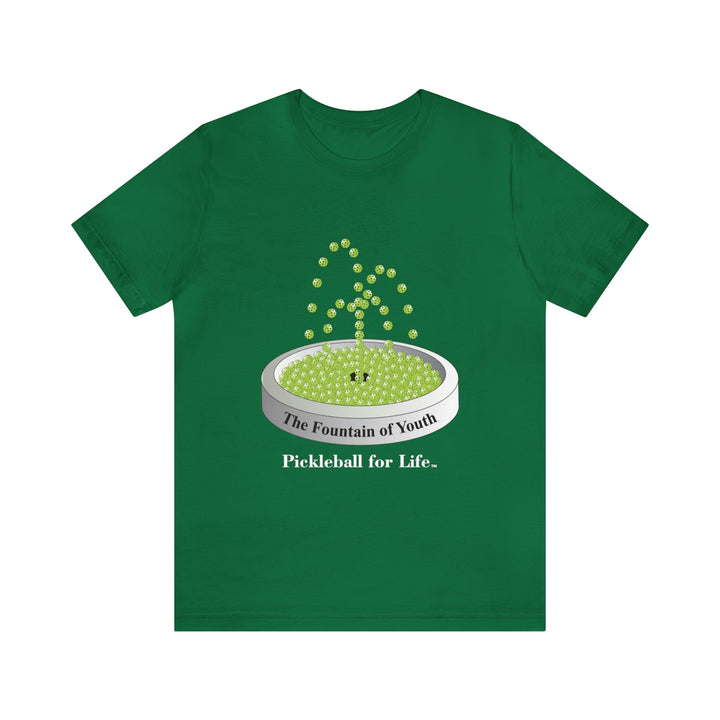 The Pickleball Fountain-Green Unisex T-Shirt - Great Pickleball Stuff