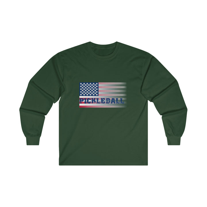 Pickleball Flag (Faded) Ultra Cotton Long Sleeve Tee - Great Pickleball Stuff