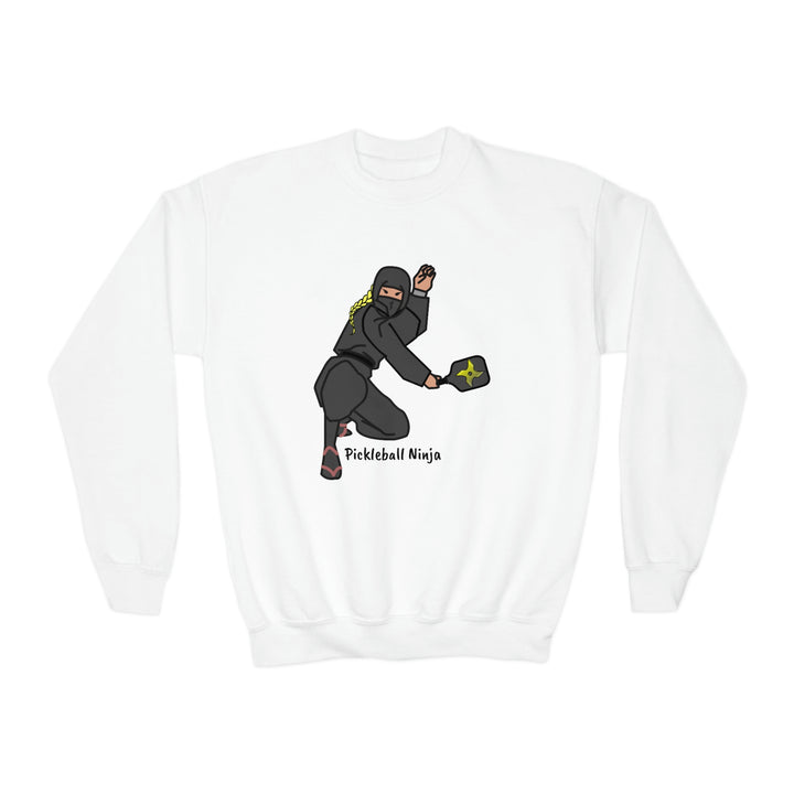 Pickleball Ninja-Female Youth Crewneck Sweatshirt - Great Pickleball Stuff