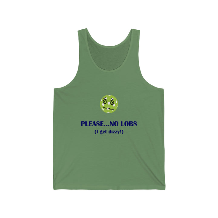 Please No Lobs-I Get Dizzy Unisex Cotton Tank - Great Pickleball Stuff