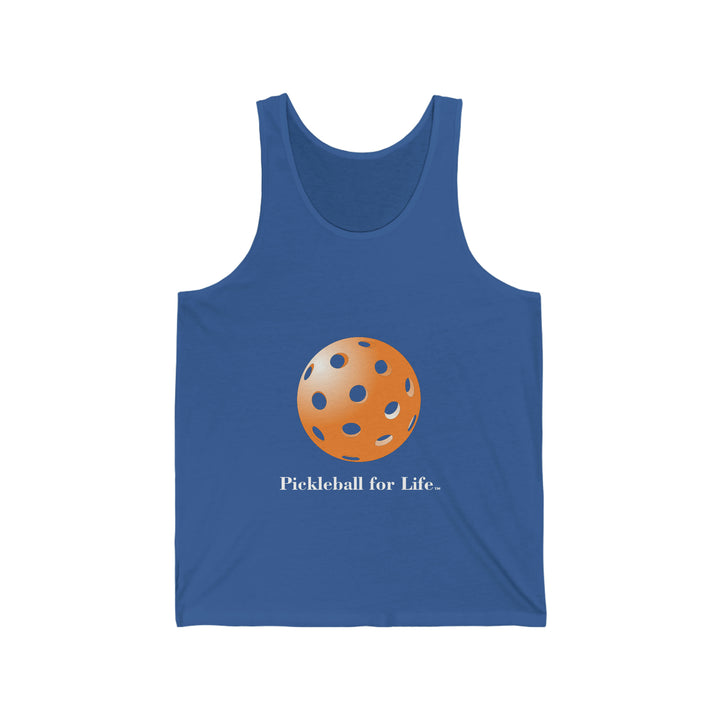 Pickleball for Life-Orange Unisex Cotton Tank - Great Pickleball Stuff