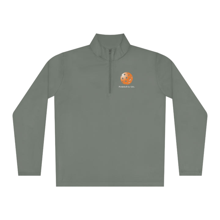 Pickleball for Life-Orange Unisex Moisture-Wicking Quarter-Zip Pullover - Great Pickleball Stuff