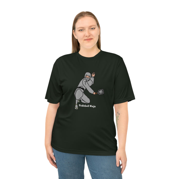 Pickleball Ninja-Male Unisex Moisture-Wicking T-Shirt - Great Pickleball Stuff