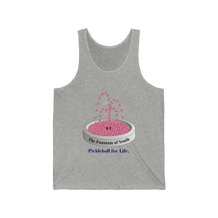 The Pickleball Fountain-Pink Unisex Cotton Tank - Great Pickleball Stuff