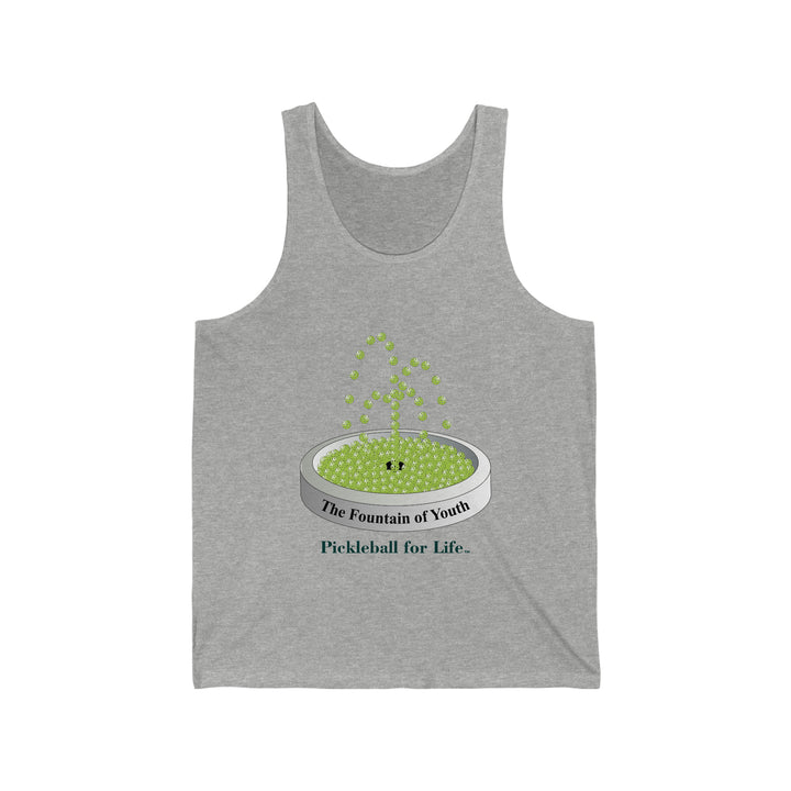 The Pickleball Fountain-Green Unisex Cotton Tank - Great Pickleball Stuff