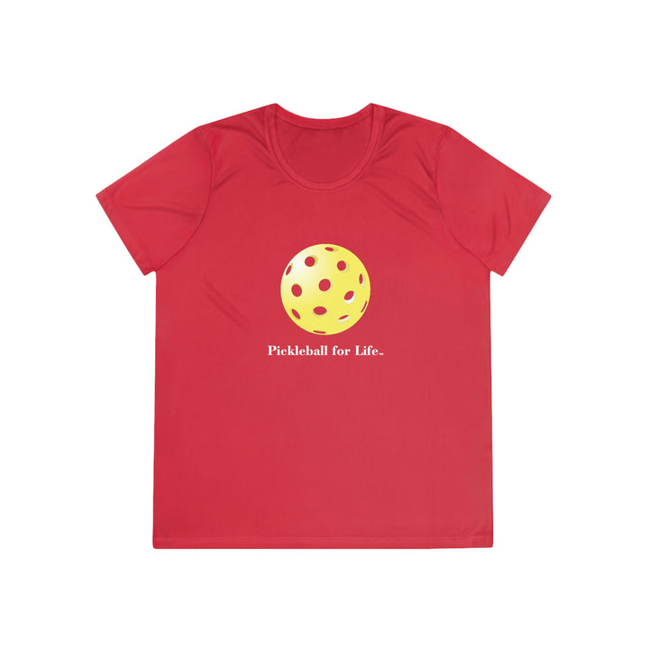 Pickleball for Life-Yellow Women's Moisture-Wicking T-Shirt - Great Pickleball Stuff