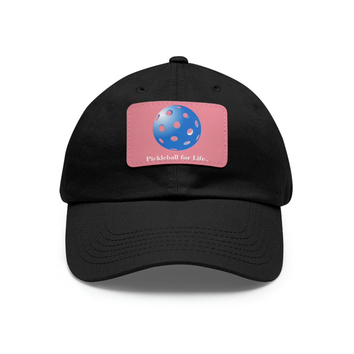 Pickleball for Life-Blue Baseball Cap with Leather Patch - Great Pickleball Stuff