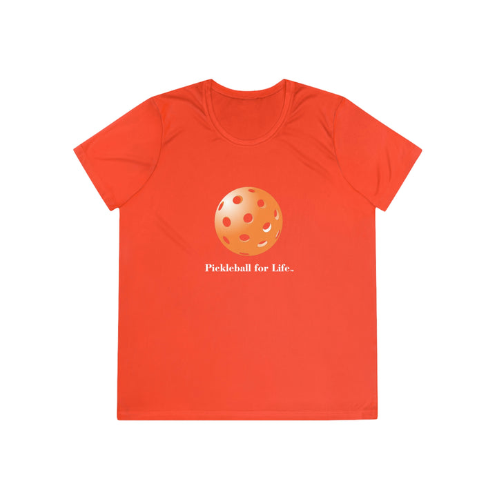 Pickleball for Life-Orange Women's Moisture-Wicking T-Shirt - Great Pickleball Stuff